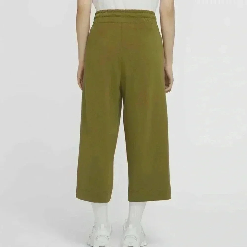 Nike Cropped Wide Leg EUC Green / Chartreuse Sweatpants Size Small - Picture 2 of 15